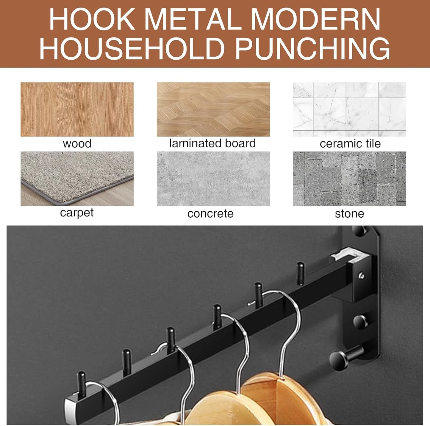 2 PCS Folding Wall Mounted Clothes Drying Rack, Swing Arm Design, Black, Stainless Steel