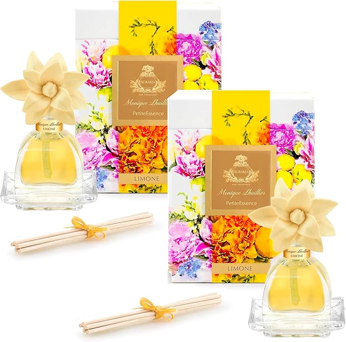 AGRARIA AirEssence & PetiteEssence Flower and Reed Diffuser Set, Luxury Home Fragrance Set, Scented Oil Reed Diffuser Gift for All Occasions