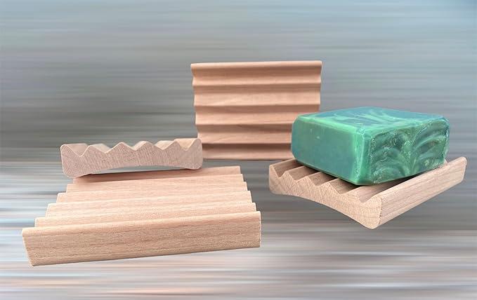 2 Pack Elevation Alder Natural Wood Soap Dish, 100% Handcrafted in the USA, Makes Soap Last 2X Longer, Soap Bar Holder for Kitchen or Bathroom