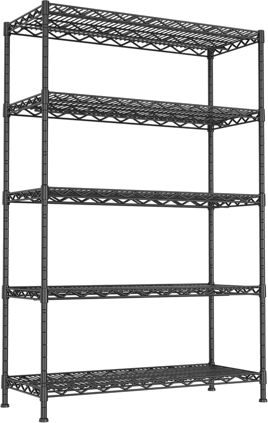 REGILLER 5-Wire Shelving Metal Storage Rack Adjustable Shelves,17.7" D×47.3" W×72.3" H Standing Storage Shelf Units for Laundry Bathroom Kitchen Pantry Closet