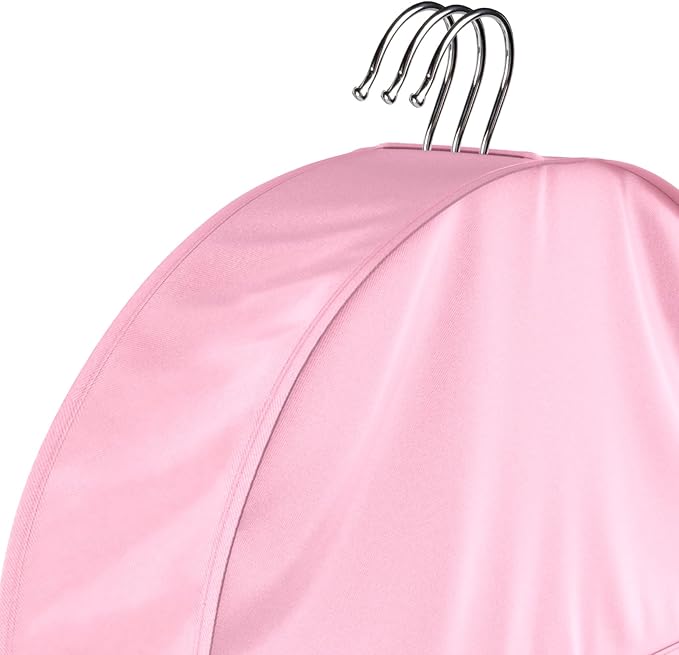Univivi 12 Inch Satin Shoulder Covers for Clothes (Set of 4) Breathable Shoulder Garment Dust Cover Closet Suit Protects for Suit, Coats, Jackets - Pink
