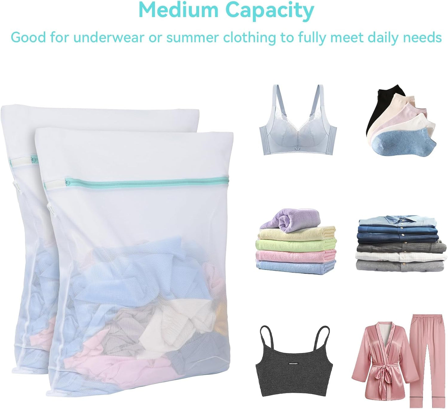 OTraki Mesh Laundry Bag for Delicates 20x24 inch Mesh Wash Bag for Washing Machine Zippered Net Laundry Bag for Bra Underwear Wash Bag Travel Camping College Dorm Home White