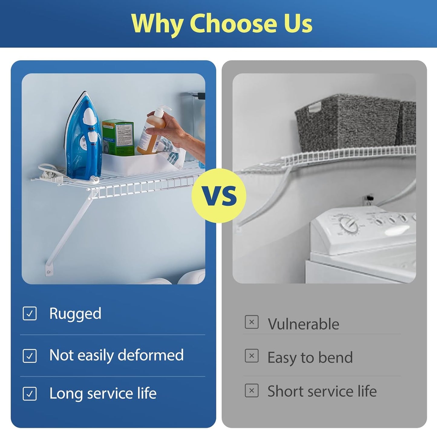 AZEAM 12 Pack 12 Inch Wire Shelf Brackets, Closet Shelf Brackets, Closet Wire Shelving with Anchors and Screws Suitability for Wardrobe and Laundry Room Shelves Installation