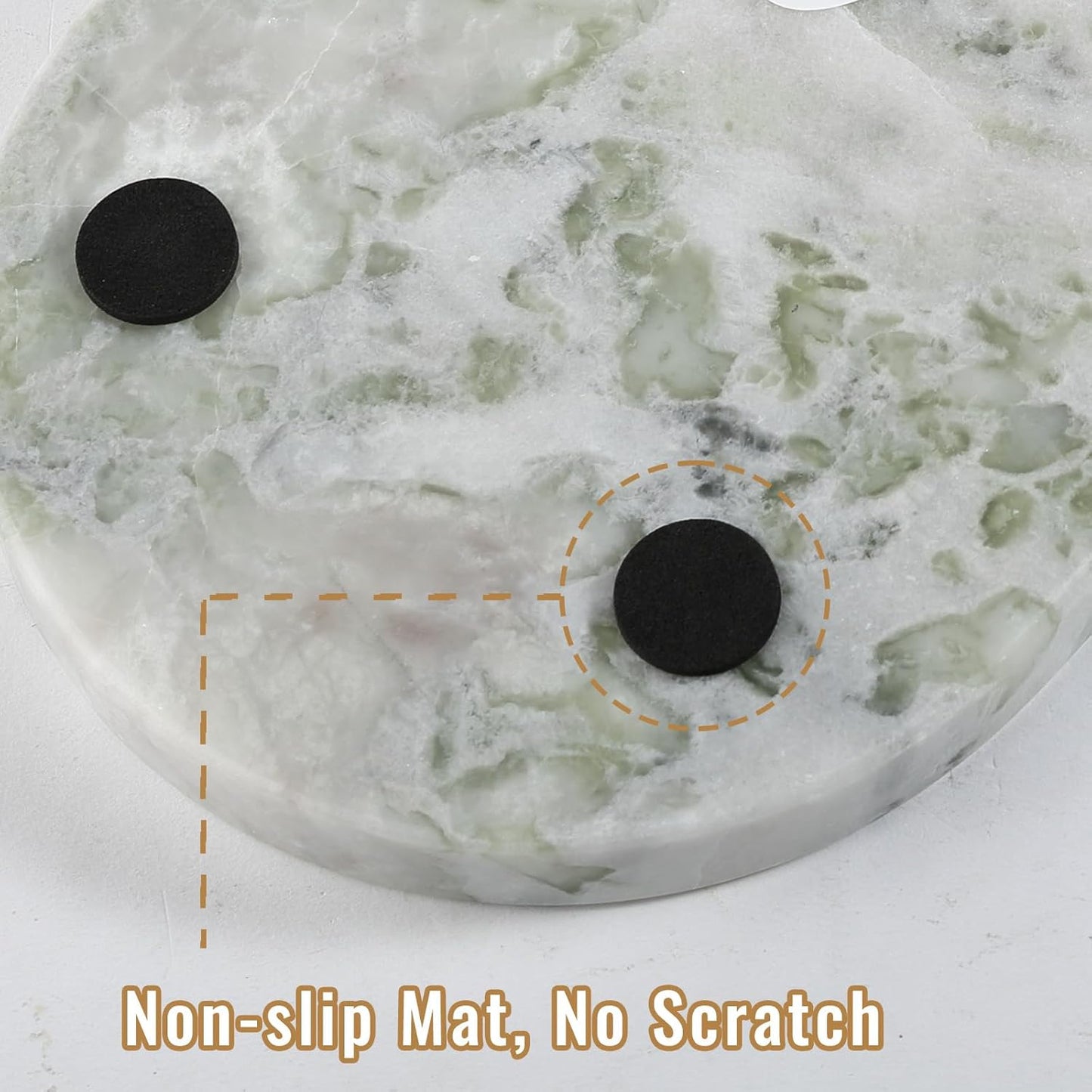 Koville African Natural Marble Tray, 12"x6" Vanity Decorative Tray for Countertop Organizer, Catchall Tray for Perfume, Candles, Jewelry Dish