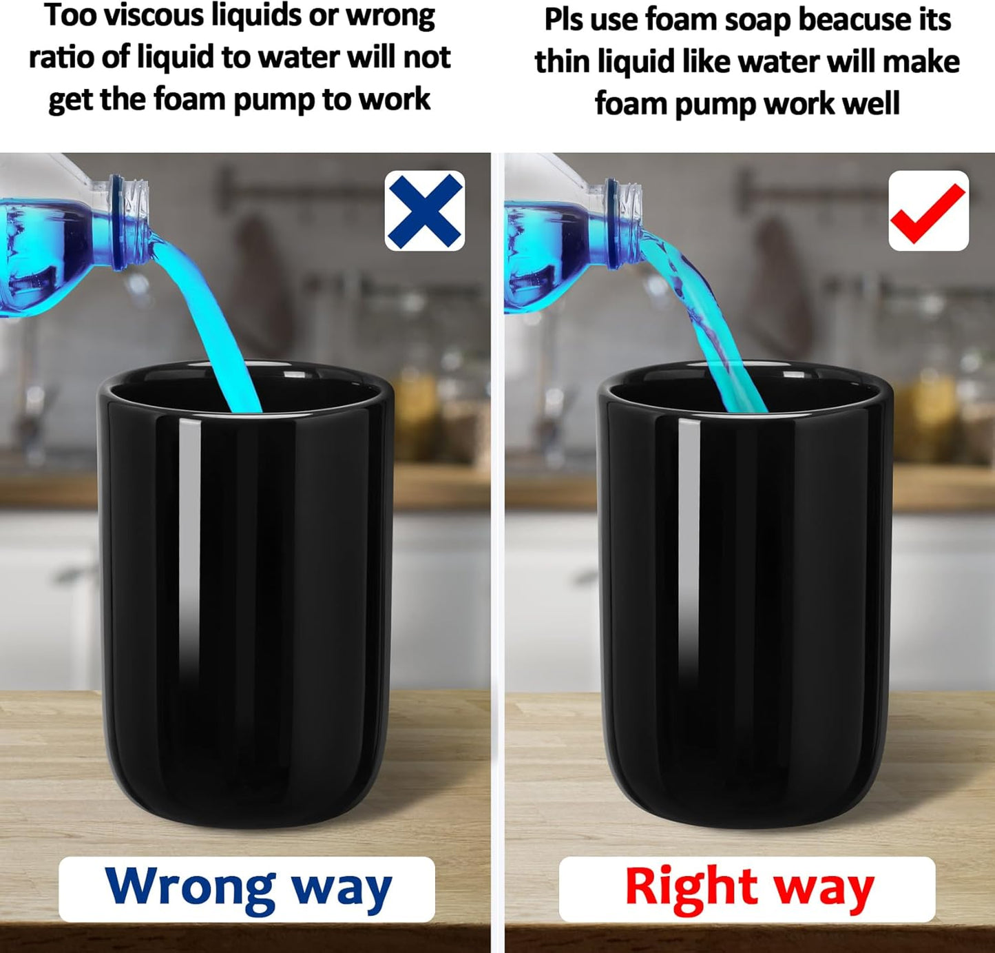 Soap Foaming Dispenser Ceramic with Easy-to-Press Pump Hand Foam Dispenser for Shampoo Bathroom Countertop 13.5 oz