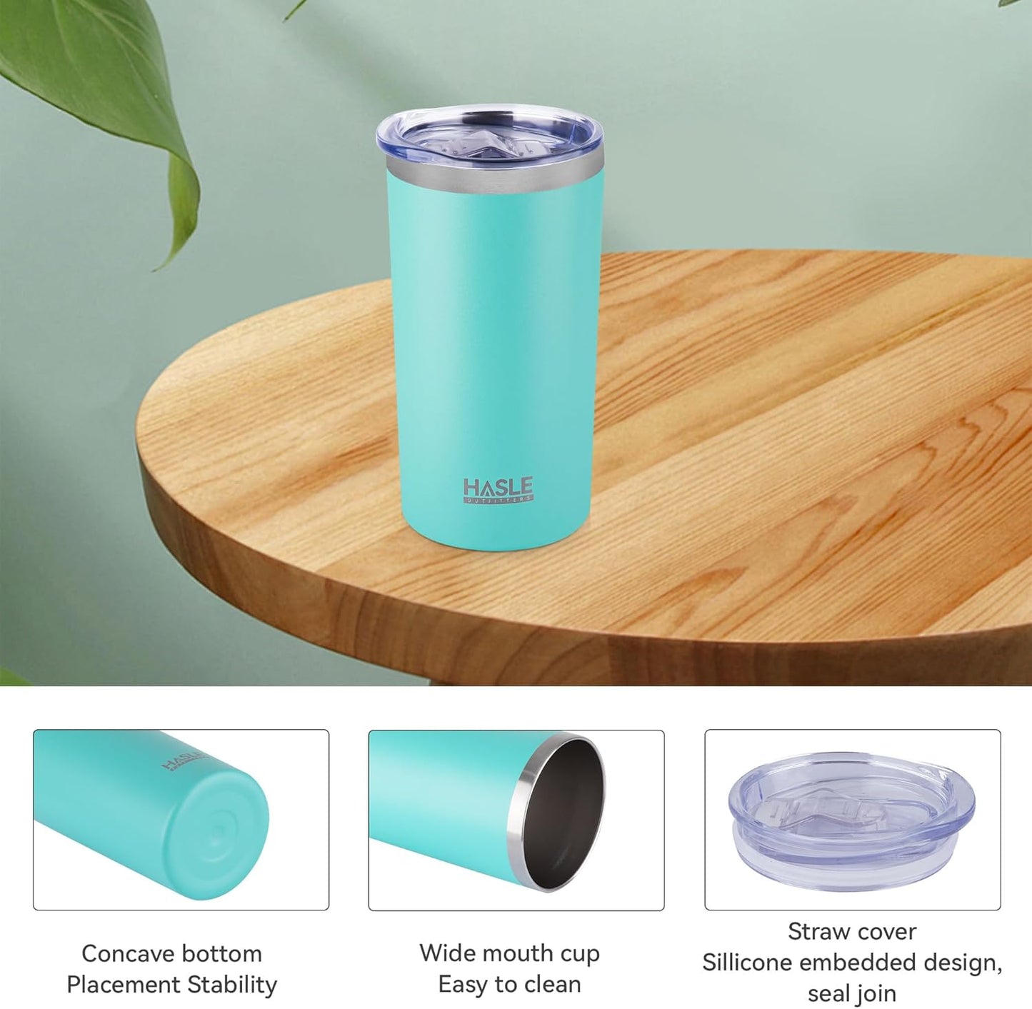 HASLE OUTFITTERS 12 oz Skinny Tumbler, Stainless Steel Insulated Slim Tumbler set bulk with Lid, Reusable Double Wall Travel Coffee Mug, Durable Powder Coated Travel Water Cup(Mint Green,6)