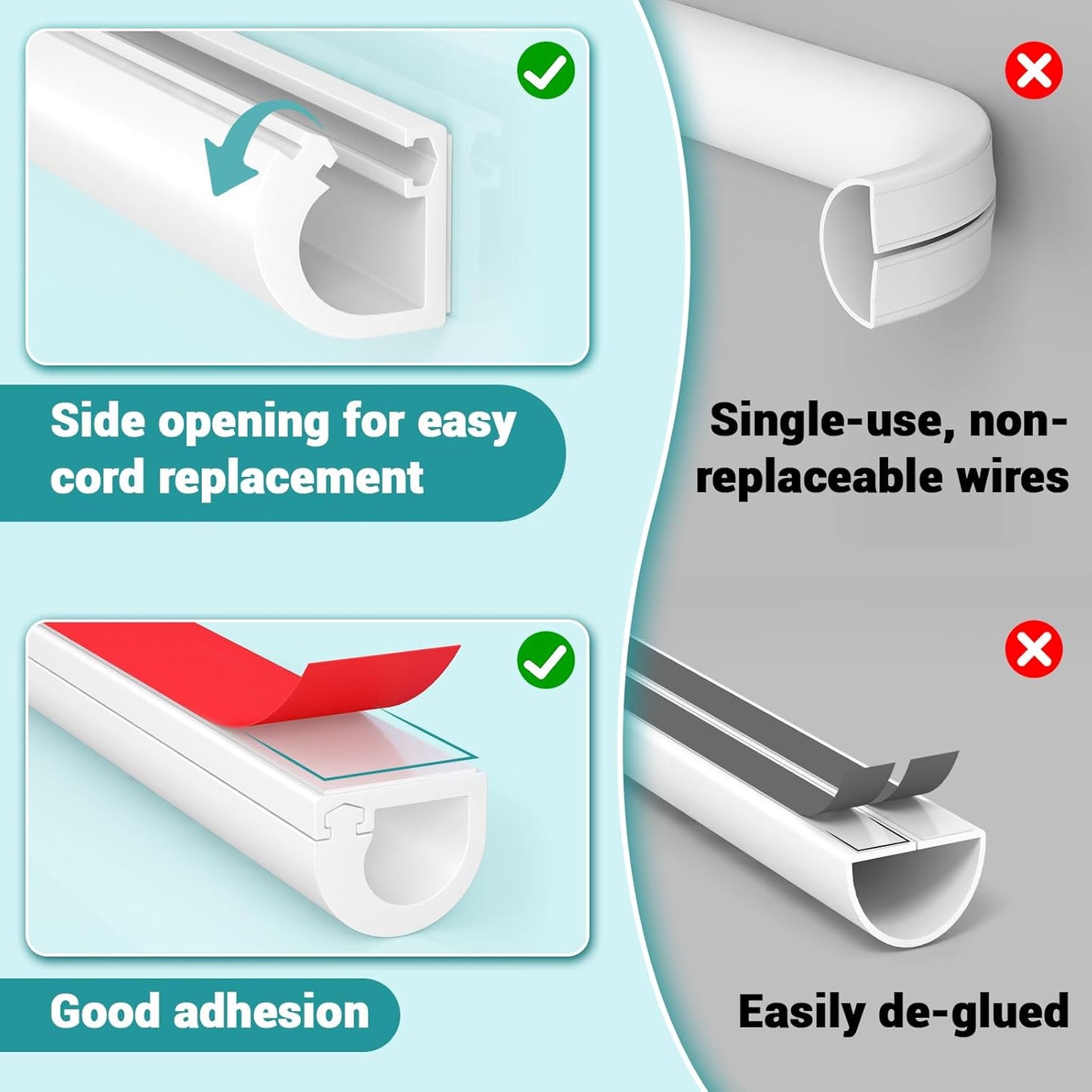 157 Inch Self-Adhesive TV Cable Hider, Home Audio Flexible Wire Cord Management, RG6 Coaxial Cable Raceways, HDMI Cable Cord Hider, White (4m)