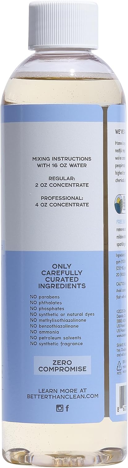 Bath & Daily Natural Shower Cleaner Concentrate - Plant-Based, Fragrance Free Cleaning Products - Hard Water Stain and Soap Scum Remover for Tub & Tile - 8oz Makes 4 Bottles