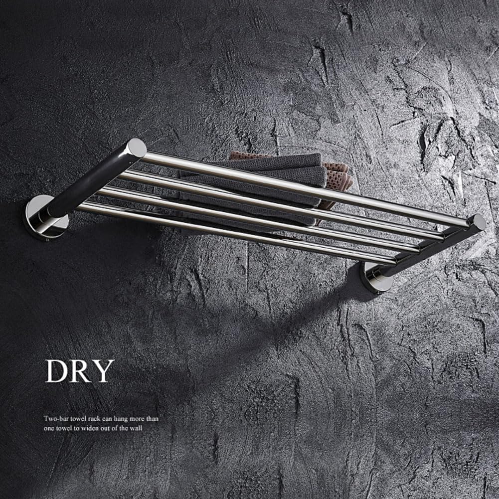 2-Tier Hotel Towel Racks for Bathroom, Wall Mounted Towel Shelf, 30 Inch Bathroom Towel Rack, Polished Chrome