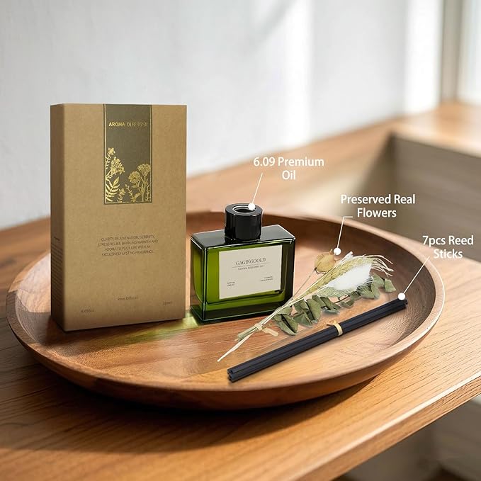 Reed Diffuser, 6 oz Vanilla Cream Scent Diffuser with 7 Sticks, 90 Days Long Lasting Reed diffusers for Home, Elegant Fragrance for Bathroom Bedroom Office Decor, Air Fresh