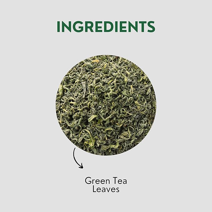 Tealeaf & Co. Classic Green Tea Loose Leaf - 100% Organic Green Tea - Contains Low Caffeine - Upto 50 Servings - Gluten Free (3.52oz/100gm)