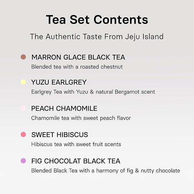 OSULLOC Premium Tea Collection (40 count, 10 flavors x 4 ea), Christmas Gift Guide, Self Care Gift Box, Premium Organic Pure & Blended Tea from Jeju
