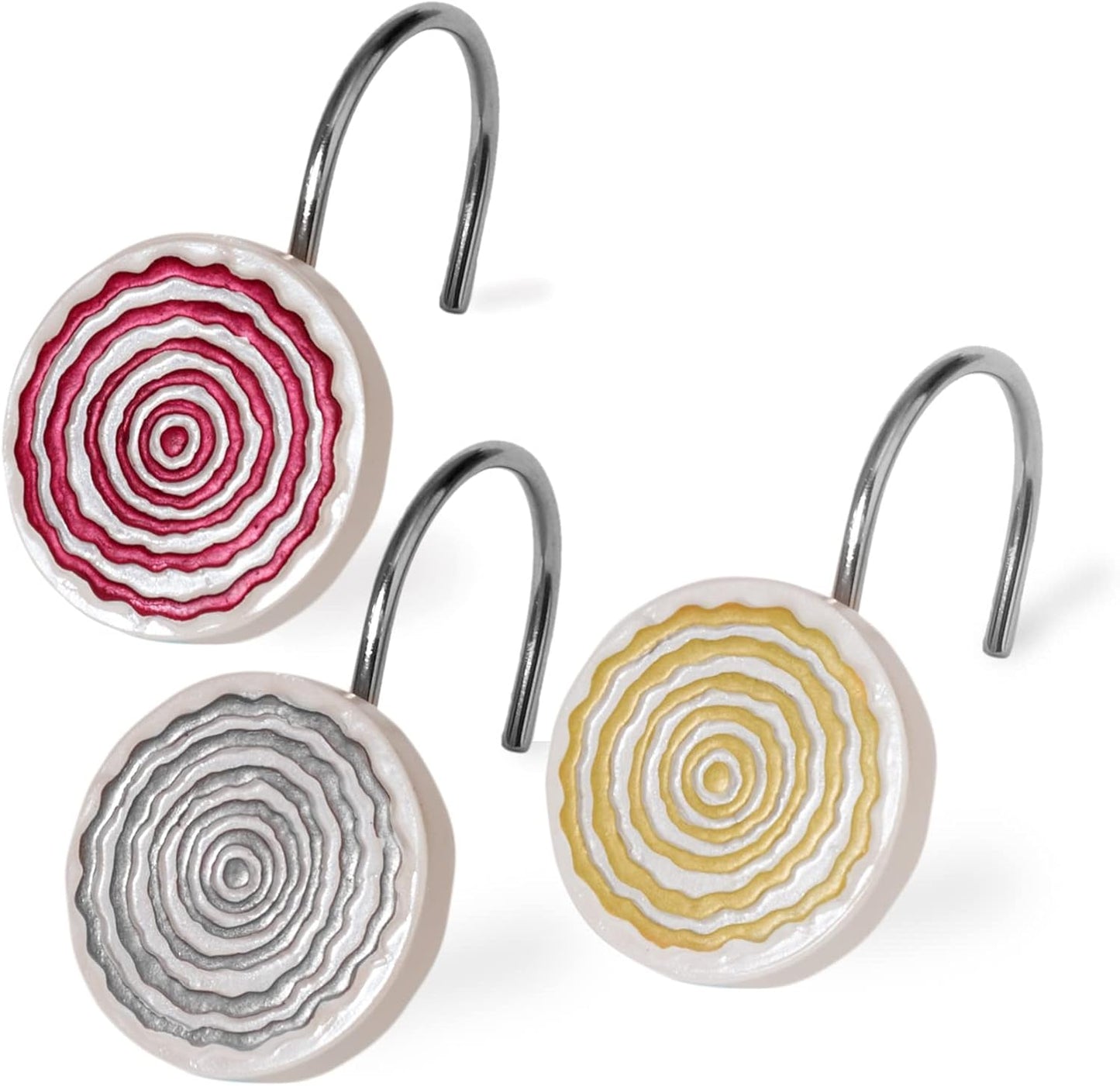 Zahari Home 13pc Sedona Sheer Shower Curtain Set Sheer Shower Curtain & 12 Shower Curtain Hooks Fun Shower Curtain Beige Shower Curtain Unique Design Stylish Shower Curtain Set Retro Shower Curtain