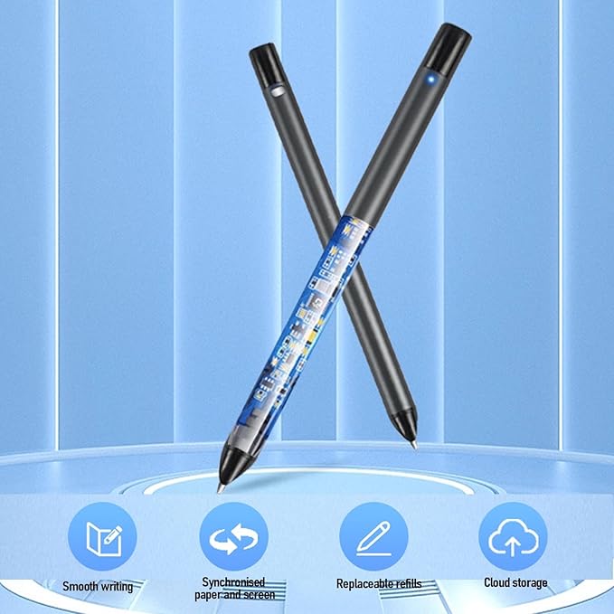 Yunseity 3 in1 Digital Smart Pen, Smartpen Notebook Set, Real Time Sync for Digitizing, Bluetooth 5.0 Paper Smart Writing Set, Convert to Text, OCR Technology, for iOS for Android (Grey Black