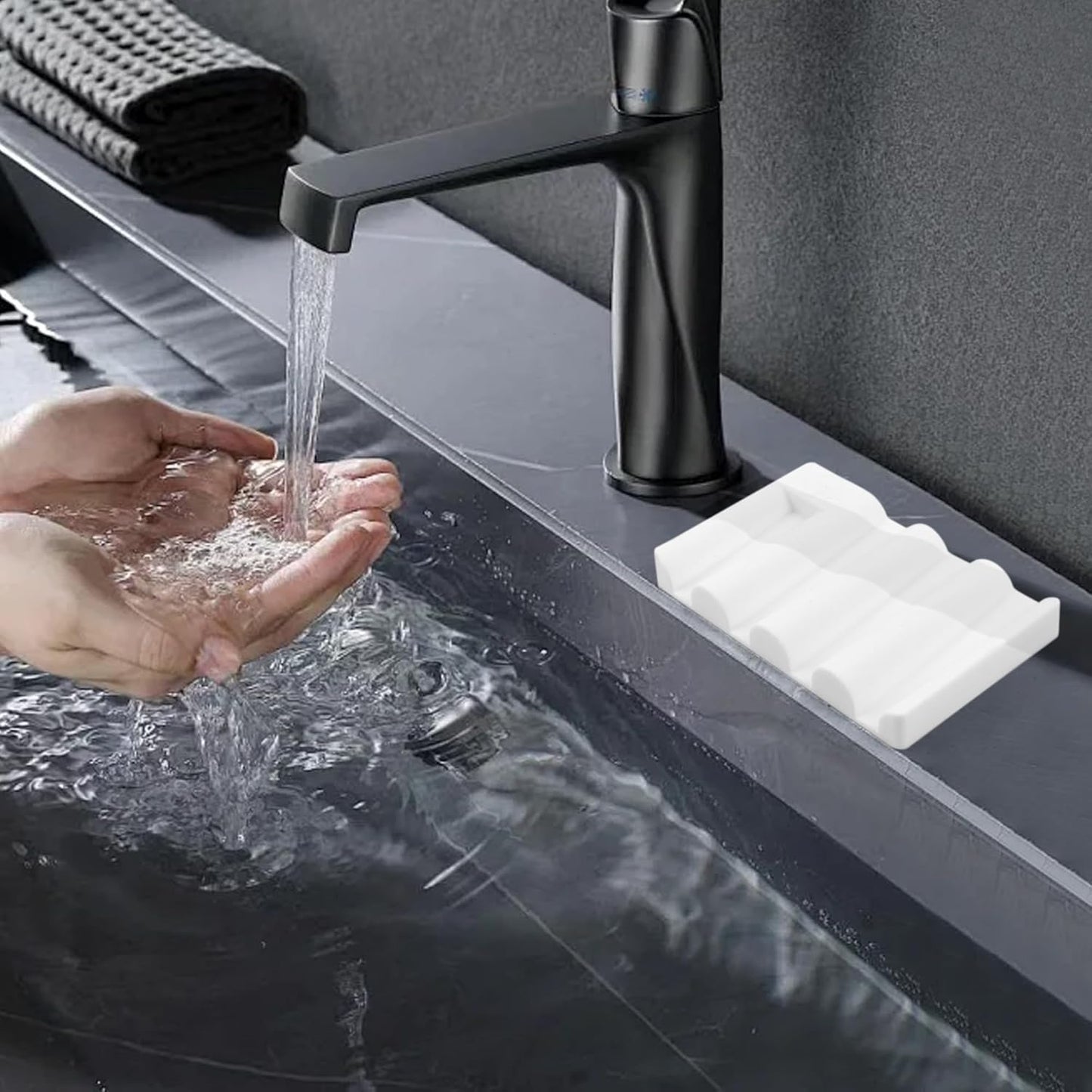 Soap Dish for Shower, Bathroom & Kitchen – Non-Slip, Self-Draining Design to Keep Soap Dry, Extend Soap Life – Easy to Clean, Compact & Durable (White, 1 pcs)