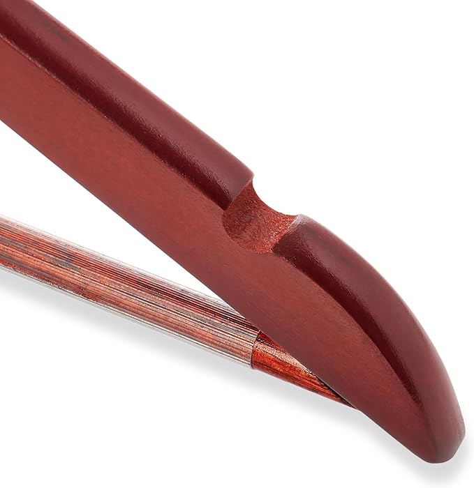 Casafield - 10 Cherry Wooden Suit Hangers - Premium Lotus Wood with Notches & Chrome Swivel Hook for Dress Clothes, Coats, Jackets, Pants, Shirts, Skirts