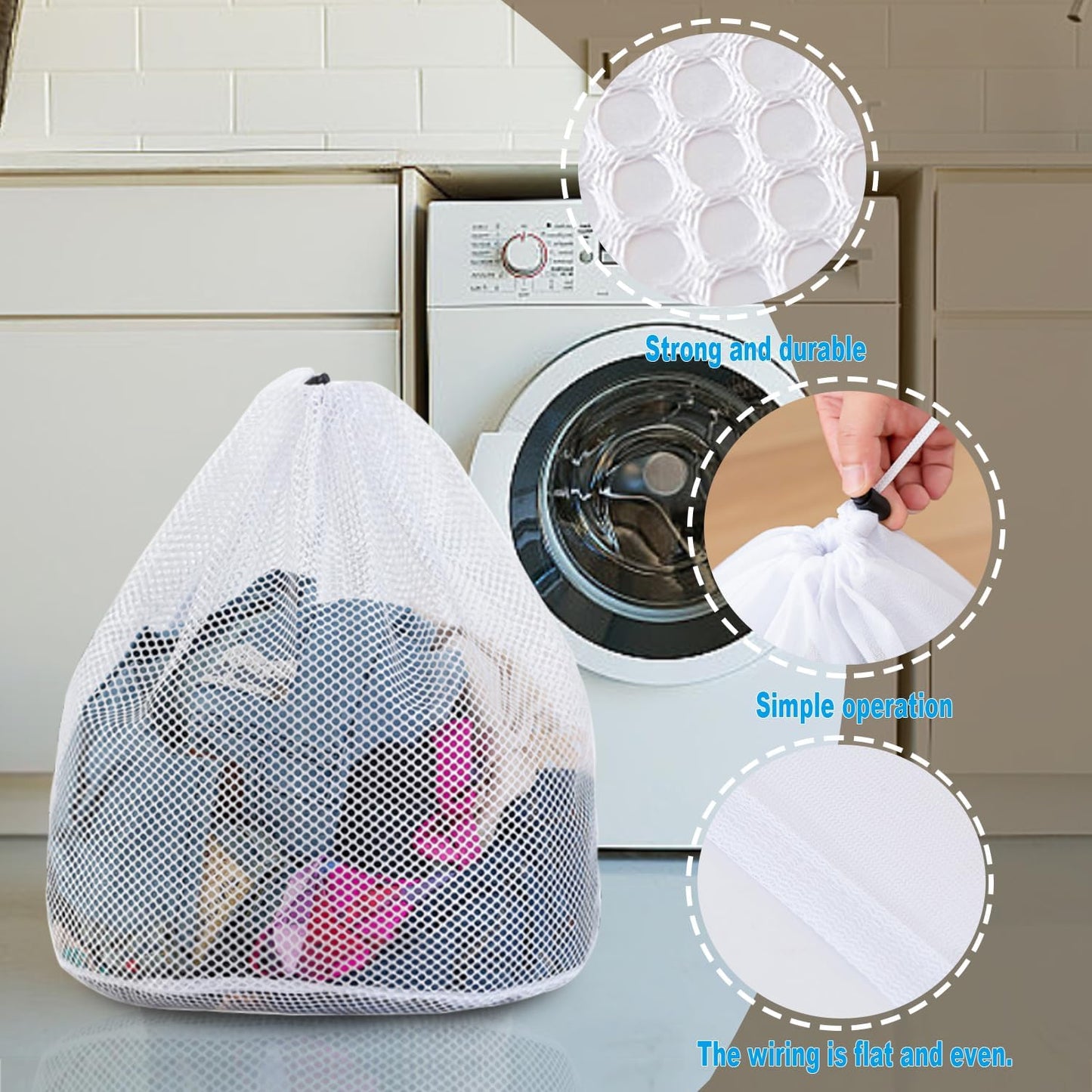 Extra Large Mesh Laundry Bags Washing Bag 2Pack Delicates Bag and Pull net style Laundry Bag Jumbo for Washing Machine Large Mesh Bags for Blankets, Bedding, Coats, Toys (2PCS-XXXL)
