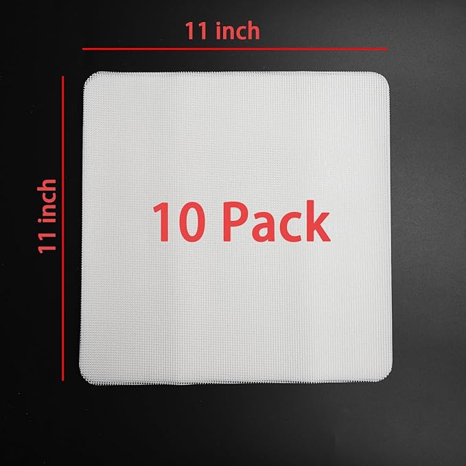 Mesh Silicone Dehydrator Sheets, 11x11 in 10 Pcs/Sets for Food Dehydrator & Freeze Dryer (11x11 INCH Mesh Silicone Dehtdrator Sheet)