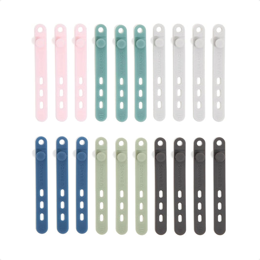 U Brands Silicone Cord Organizer Cable Clips, Set of 20 Cable Ties, Cable Management, Office Desk Accessories, Office Supplies, Assorted Colors