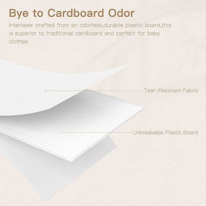 Criusia Drawer Organizer Clothes, 24 Pack Dresser Organizer for Baby Clothes, Underwear, Sock- Foldable Closet Organization and Storage Dividers Bins for Nursery, Bedroom and Dorm (White)