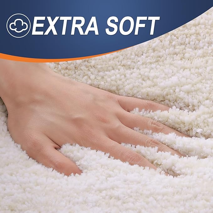 OLANLY Bathroom Runner Rugs 54x24, Extra Soft Absorbent Microfiber Bath Rugs, Rubber Backing, Quick Dry, Washable Bath Mats for Bathroom Floor, Tub and Shower, Home Decor Accessories, Light Beige