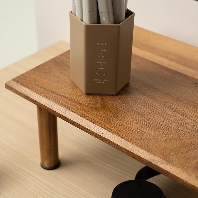 Dual Monitor Stand Riser Acacia Wood, Wooden Desk Monitor Riser for 2 Monitors Supports for Monitor, Printer, Heavy TV Riser up to 130 lbs