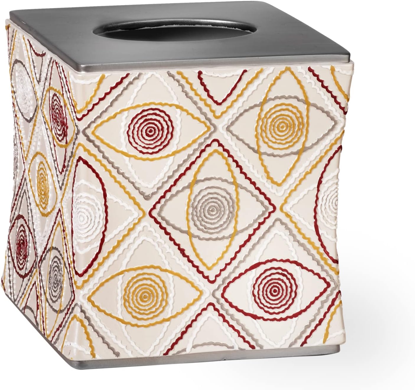 Zahari Home 2pc Sedona Modern Bath Accessories Set Waste Basket & Tissue Box Modern Classic Contemporary Decorative Beautiful Designs Bathroom Decor Set for Home Luxury Bath Set