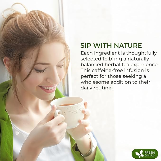 FreshDrinkUS, Premium 75 Tea Bags Glucose Functional Tea – Herbal Blend with Gymnema, Cinnamon, Bitter Melon, Tulsi & More –– Caffeine-Free. Sugar-Free. Gluten-Free. Vegan