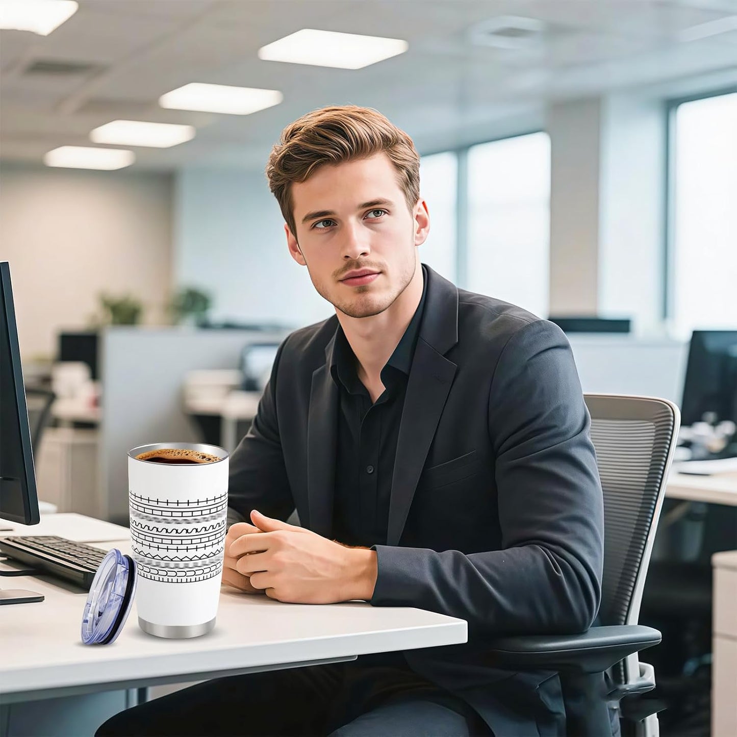 Hidden Message Coffee Mug 20oz, Gift for Work Bestie, Funny Coffee Mug, Modern Coffee Lover Gift for Friends, Family, Coworkers (White)