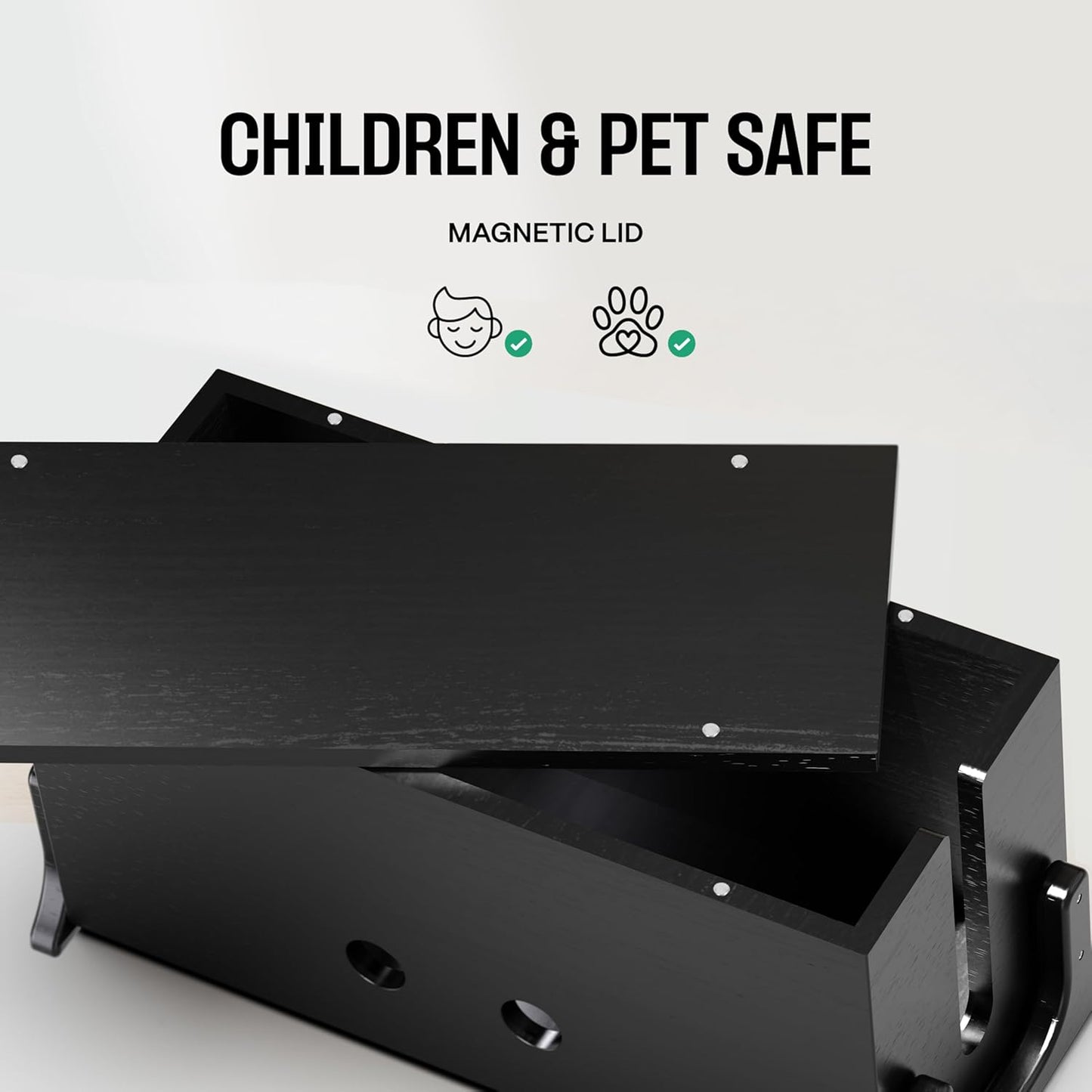 Extra Large Cable Management Box, Wood Cord Hider Box & Organizer for Power Strip, TV Wires & Desk Cable Storage