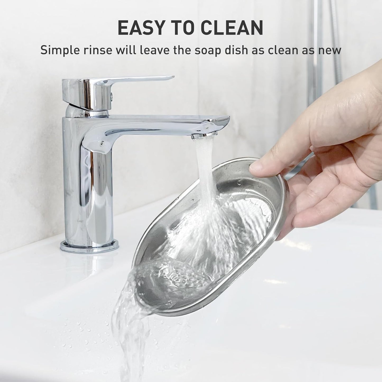 Kitchen Soap Holder,Stainless Steel Soap Dish with Draining Tray,Double Layer Stainless Steel Sponge Holder,Soap Box for Bathroom and Bathtub