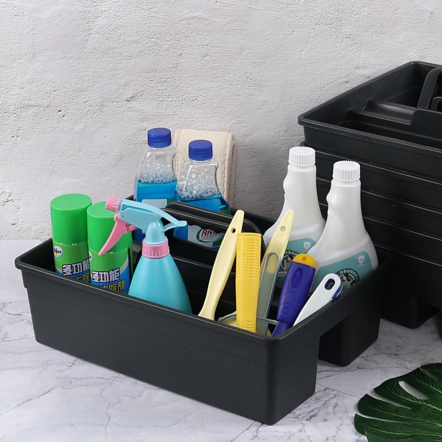 6-Pack Plastic Cleaning Caddy Organizer with Handle, Carry Caddy for Cleaning Products
