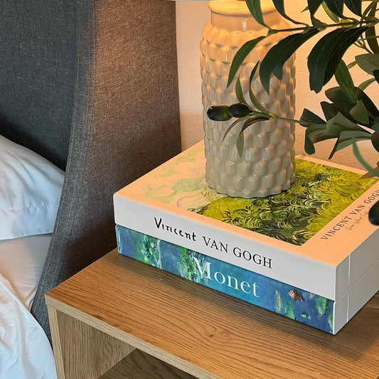 Book Shape Decorative Cable Management Box - Expandable Cable Organizer Box with Magnetic Closure for Home & Office (GoghMonet, Standard)