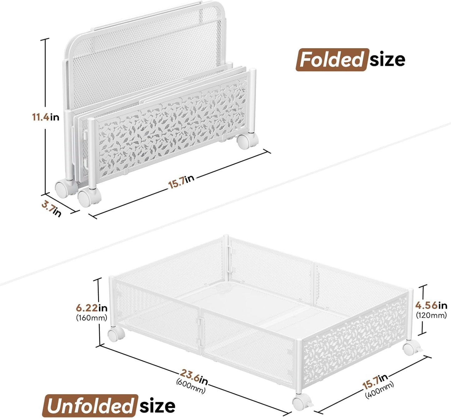 Under Bed Storage, Under the Bed Storage Containers with Wheels, Under Bed Shoe Storage Organizer Drawer for Bedroom Clothes Shoes Blankets -2Pack