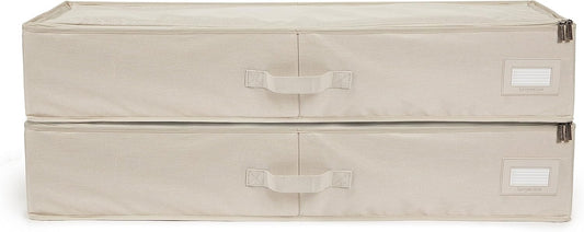 Covermates Keepsakes - Underbed Storage Bag - ID Window - Reinforced Handles - Indoor Storage, Beige Heather