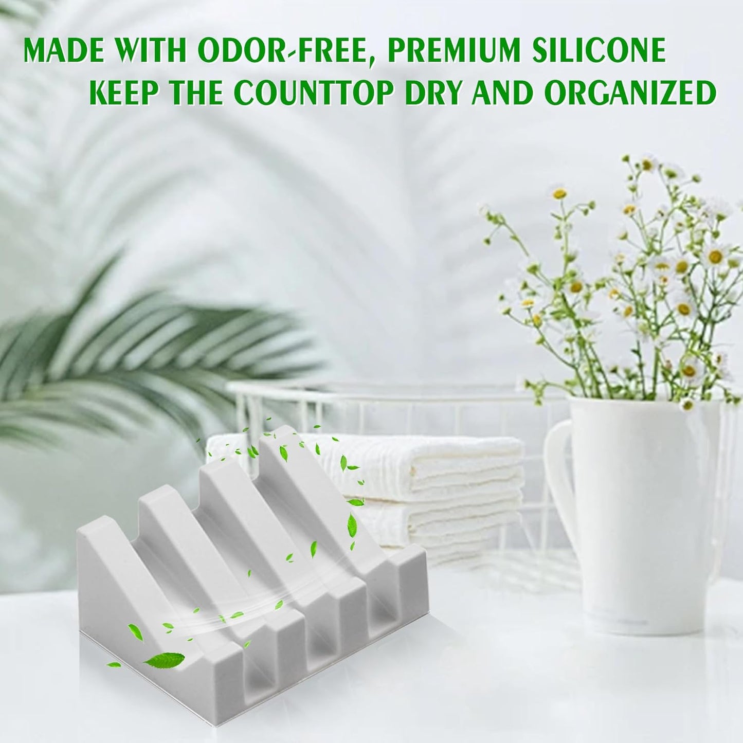 Self Draining Soap Dish,Silicone Suction Cup Soap Holder, Bathroom Soap Dish for Bar Soap,Can Extend Soap Life,Bathroom, Bath Tub, Kitchen Sink (2, Light Grey)