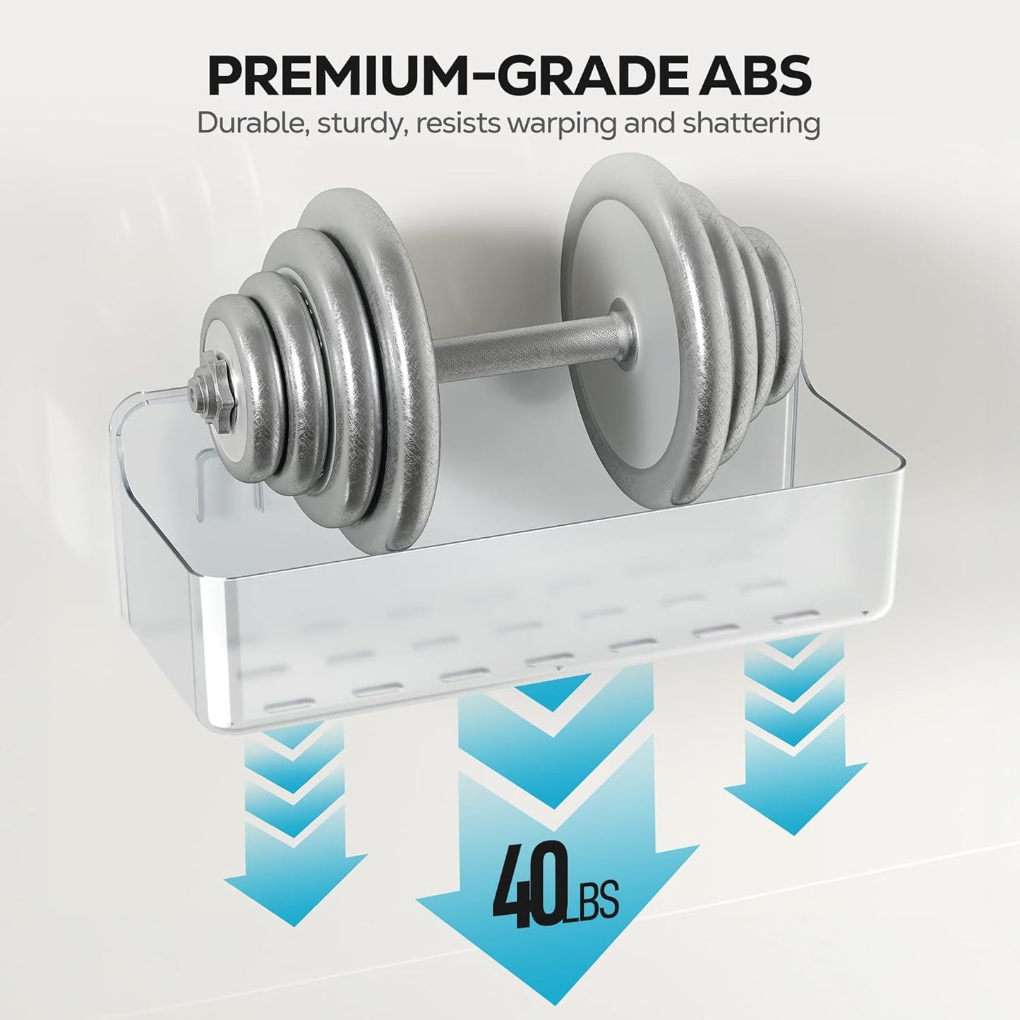 Nieifi Adhesive Wall Shelf, Shower Shelves 5 Pack with Soap Holder, Shower Organizer for Bathroom Organization, Clear