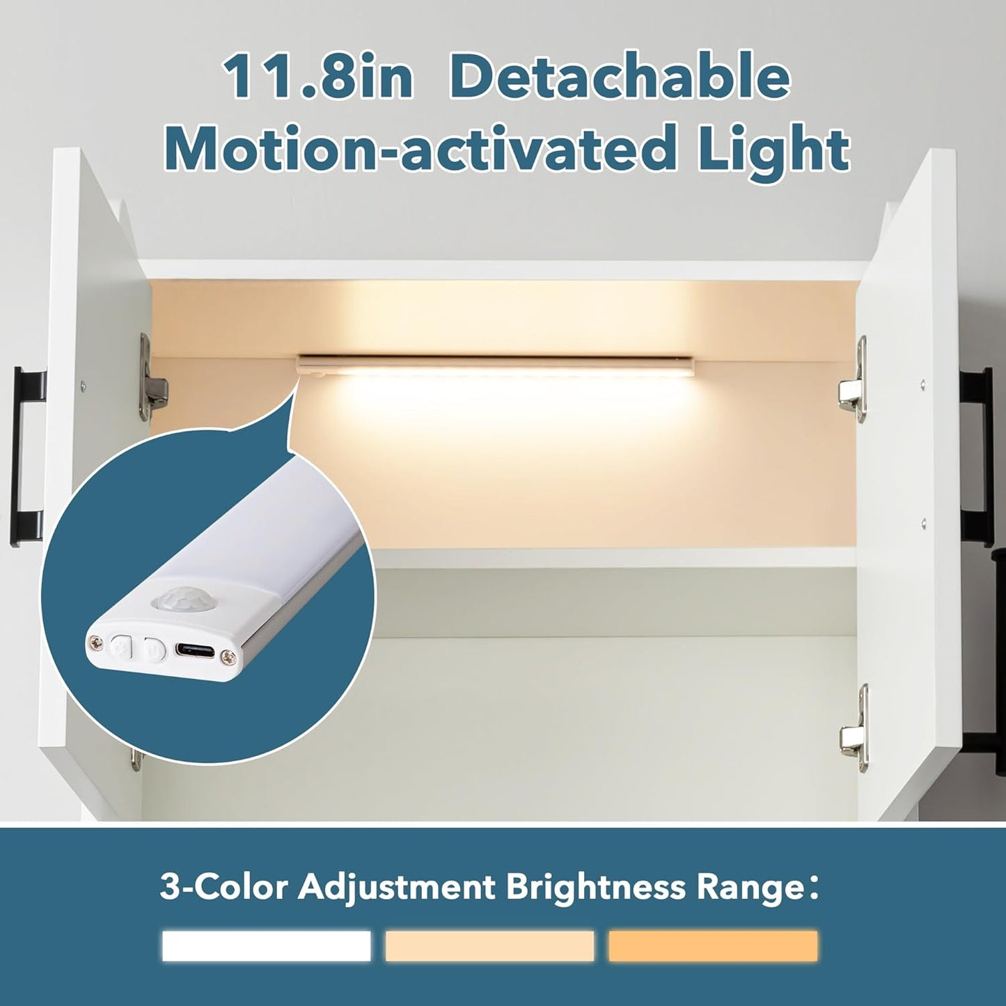 Bathroom Wall Cabinet with Door, Over The Toilet Wood Hanging Medicine Cabinets with DIY Lighting for Laundry Room Kitchen Storage