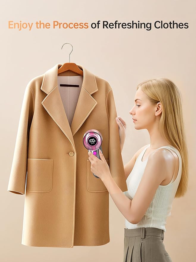 DRFLASH 2-in-1 Fabric Shaver Rechargeable - 3 Speeds Lint Remover with Digital LED Display & Type-C Fast Charging Port, Electric Sweater Defuzzer for Clothes, Furniture, Couch, Blanket