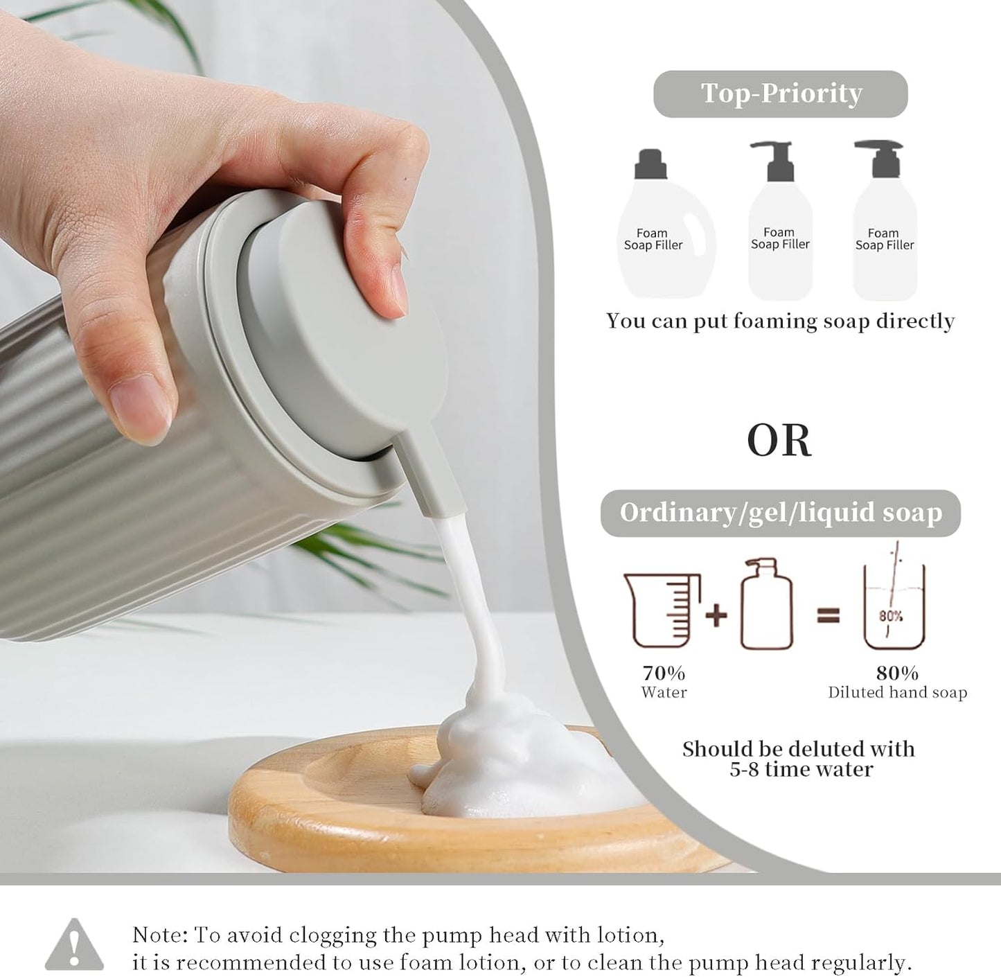 BosilunLife Light Grey Bathroom Accessories Set - Ceramic Bathroom Counter Soap Set Bathroom Decor Sets Accessories Bathroom Foam Soap Dispenser and Toothbrush Holder Set, Soap Dish, Apothecary Jars