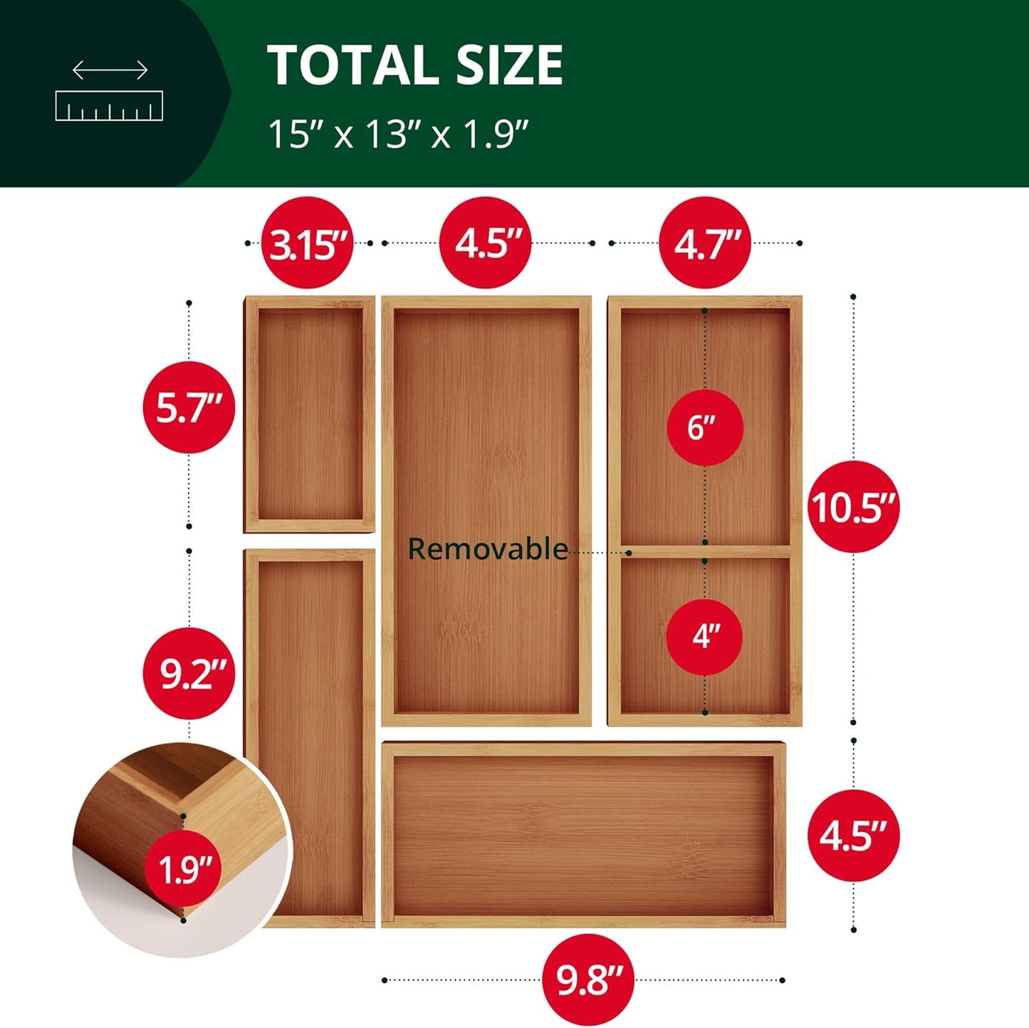ROYAL CRAFT WOOD Premium Carbonized Bamboo Sticky Note Holder – Elegant & Durable Post-It Note Dispenser for Office Desk Organization