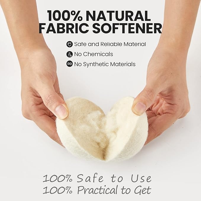 Roowest 36 Pcs Wool Dryer Balls Set Reusable Laundry Wool Balls with Muslin Bags Fabric Softener Anti Wrinkle Anti Static Saving Energy and Time