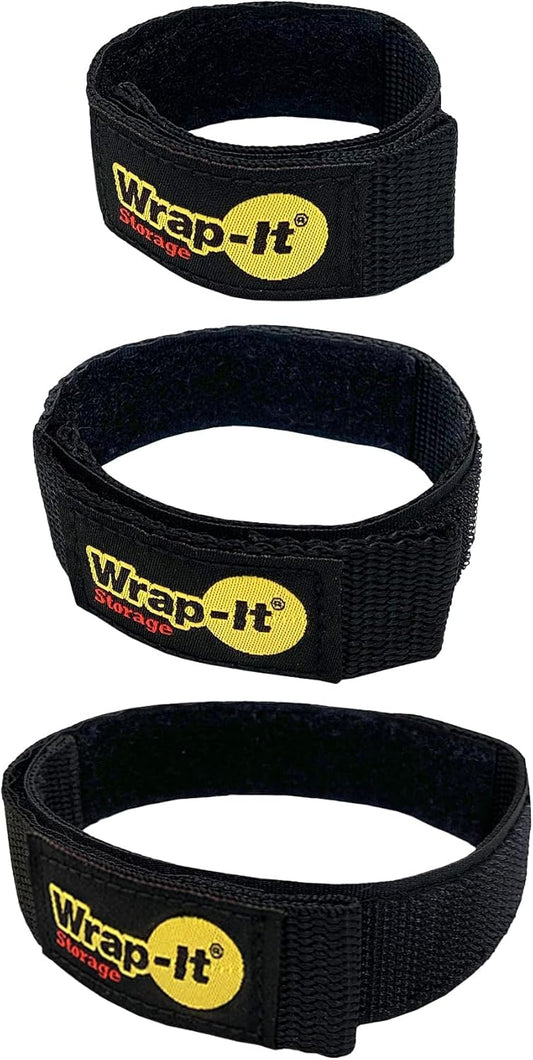 Quick-Straps by Wrap-It Storage - Assorted 20-Pack Black - Hook and Loop Hose and Cable Organizers