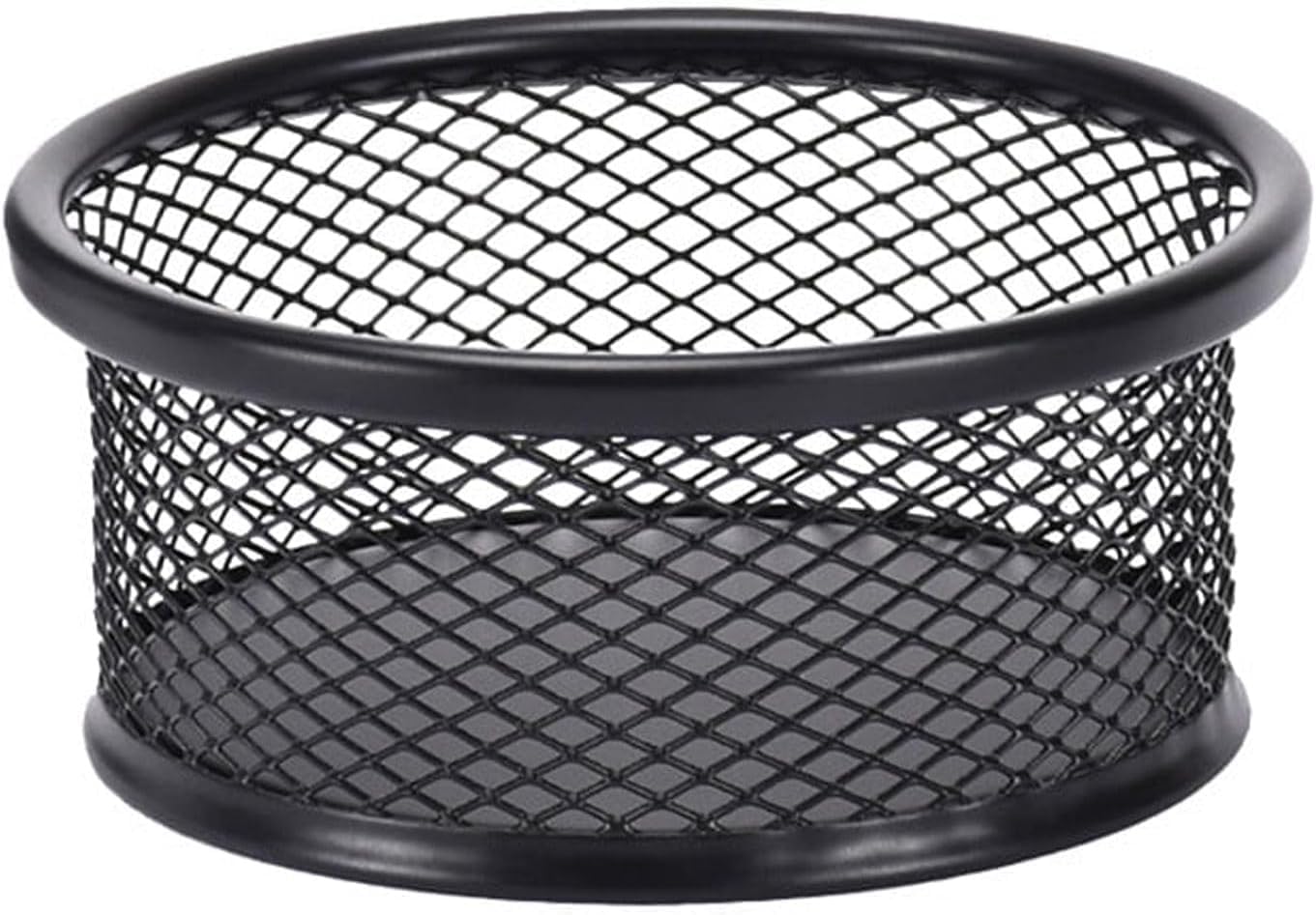 1 Pc Black Minimalist Metal Paper Clip Holder Mesh Paperclip Bowl Binder Clip Dispenser Desk Bobby Pin Container Organizer for Home Office Classroom School Desk Supplies Holders and Dispensers