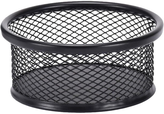 1 Pc Black Minimalist Metal Paper Clip Holder Mesh Paperclip Bowl Binder Clip Dispenser Desk Bobby Pin Container Organizer for Home Office Classroom School Desk Supplies Holders and Dispensers