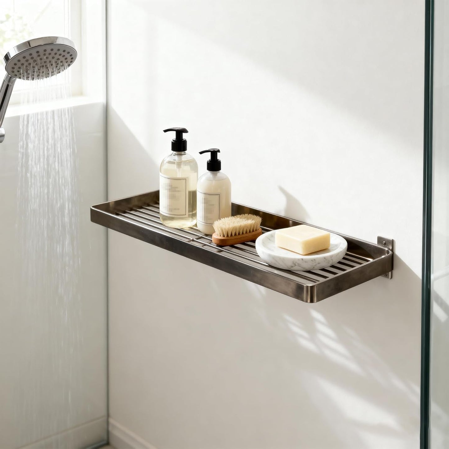 WORHE Marble Soap Dish Italy Natural Stone Sponge Holder for Bathroom Tub Shower Kitchen Sink, Handcraft Round Soap Case Organizer Trinket Plate Jewelry Tray Coaster for Home Decor White (DL008)