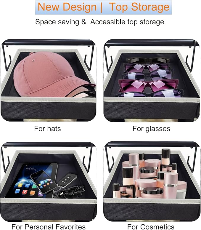 2 Pack Large-Sized Hanging Shoe Organizer 10-Shelf, Sturdy Hanging Closet Organizer with 8 Side Pockets, Wider Hanging Shelves for Storage Shoes Clothes Jeans Shirts Toys, Black