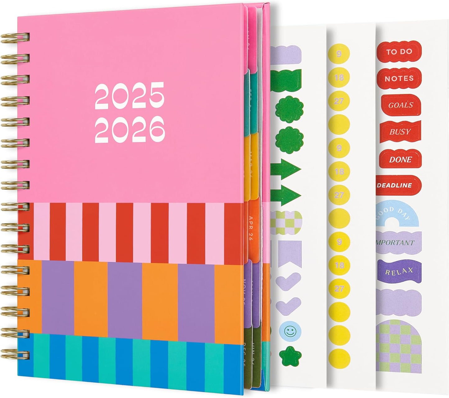And Per Se Student Planner 2025-2026, Academic Planner July 2025 - June 2026, 8.5" × 6.2", Weekly & Monthly Lesson Plan for Students with Colorful Tabs & Stickers (Stripe)