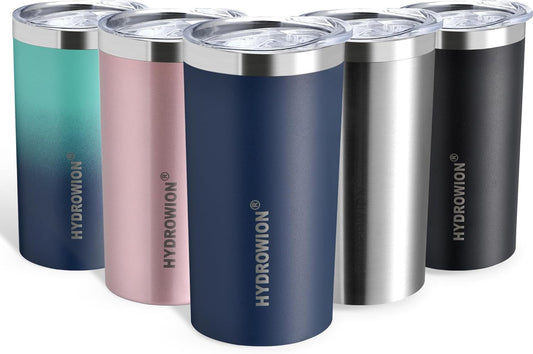 HYDROWION Triple-Insulated Tumblers - Stainless Steel with Lid and Straw, 12 oz Water Bottle, Stainless Steel Cups, Coffee Travel Mug for Home & Office Navy Blue