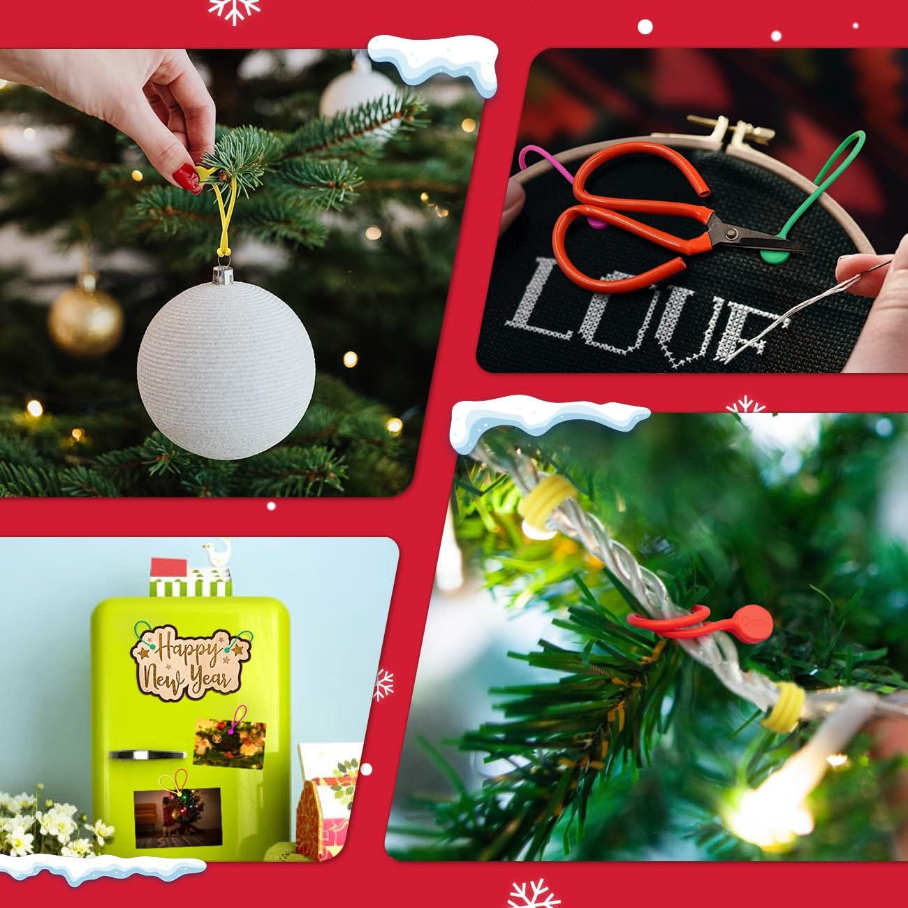 SMART&COOL Reusable Silicone Magnetic Cable Ties for Bundling and Organizing, Holding Stuff, Book Markers, Fridge Magnets, Assorted Color, 7.16'' (10-Pack, Aqua)